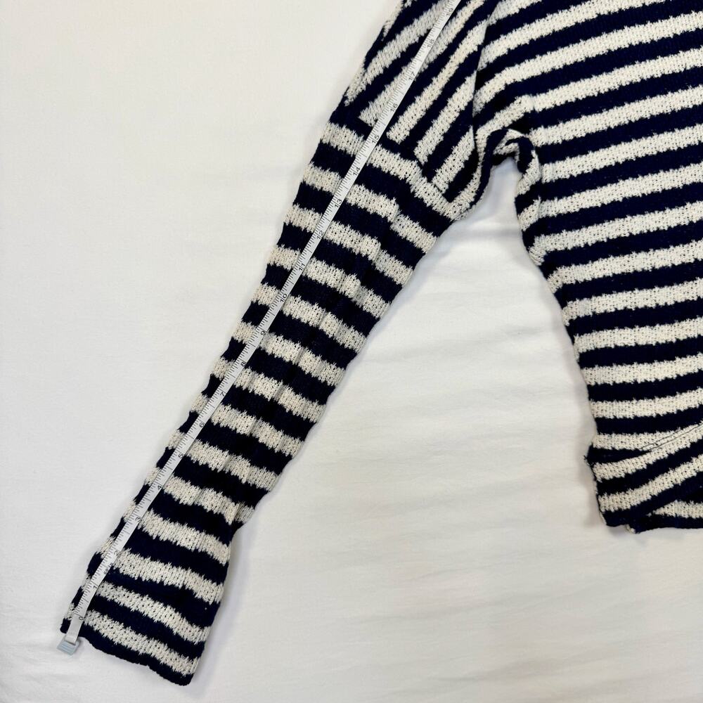 Abercrombie & Fitch Relaxed Striped Hoodie Navy White Women’s Medium Nautical - Picture 8 of 15